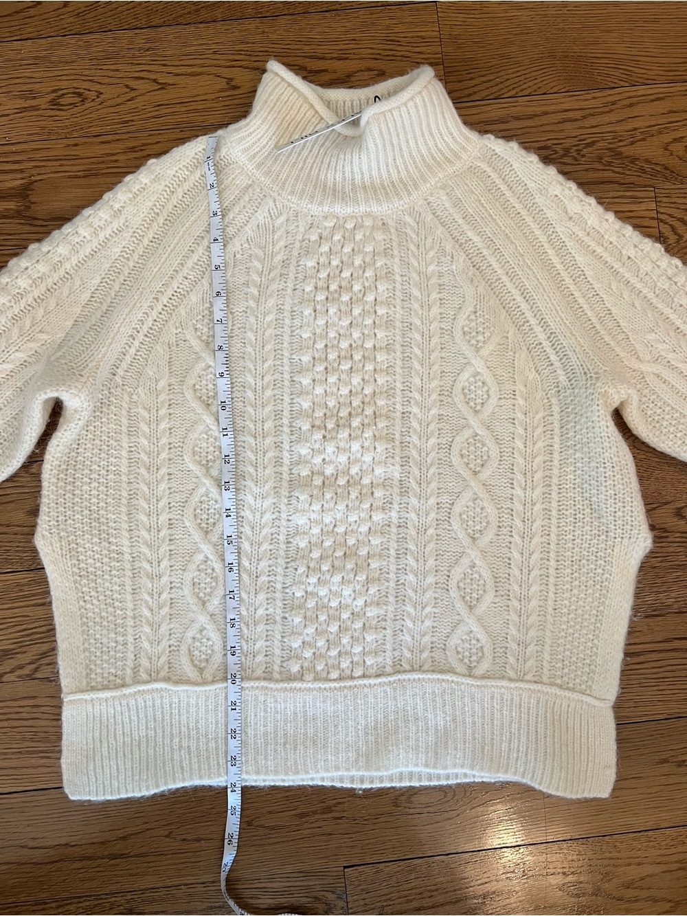 Alex Mill Wool Alpaca Cream Cable Knit Roll Neck Sweater NWT Size M - Picture 8 of 10
